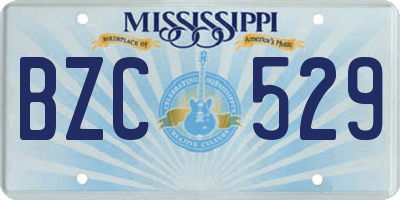 MS license plate BZC529