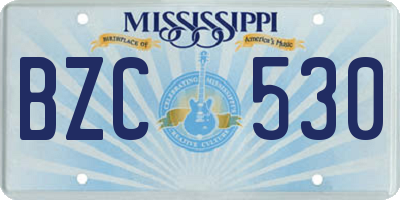 MS license plate BZC530