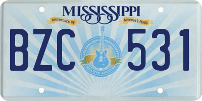 MS license plate BZC531