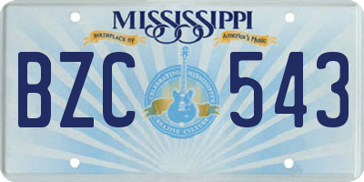 MS license plate BZC543