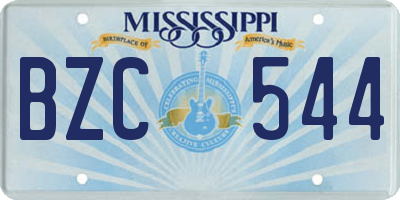 MS license plate BZC544