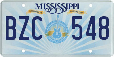MS license plate BZC548