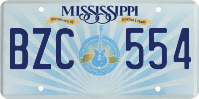 MS license plate BZC554
