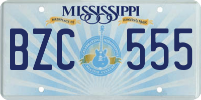 MS license plate BZC555