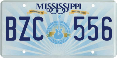 MS license plate BZC556