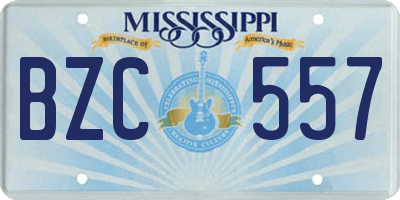 MS license plate BZC557