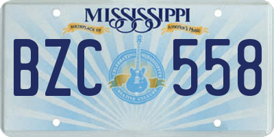 MS license plate BZC558