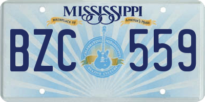 MS license plate BZC559