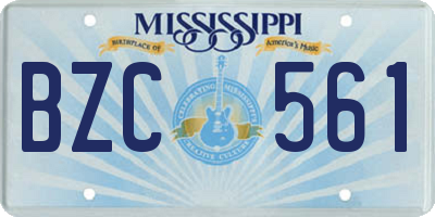 MS license plate BZC561
