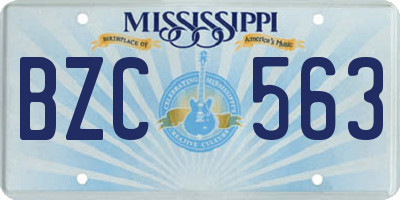 MS license plate BZC563
