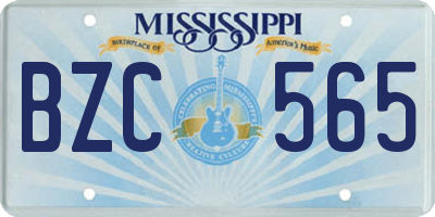 MS license plate BZC565