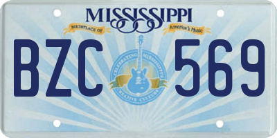 MS license plate BZC569