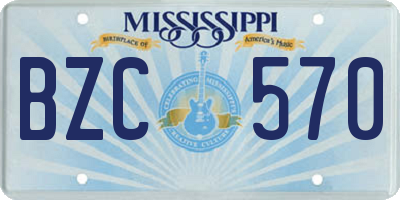 MS license plate BZC570
