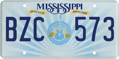 MS license plate BZC573