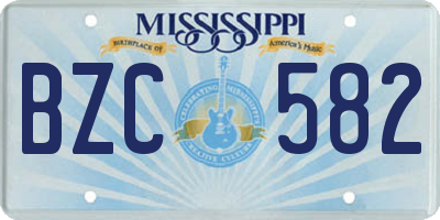 MS license plate BZC582