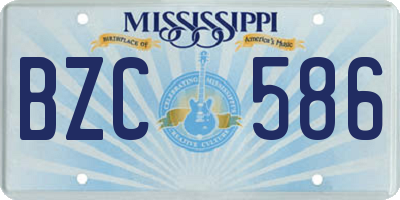 MS license plate BZC586