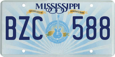MS license plate BZC588