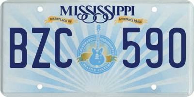 MS license plate BZC590