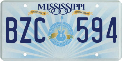 MS license plate BZC594
