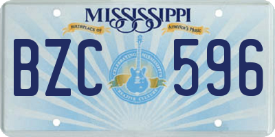 MS license plate BZC596