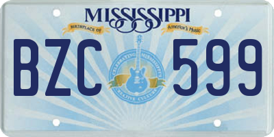 MS license plate BZC599