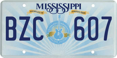 MS license plate BZC607