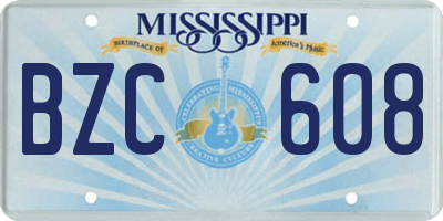 MS license plate BZC608