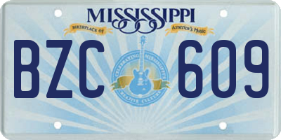 MS license plate BZC609