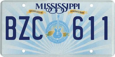 MS license plate BZC611
