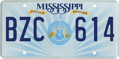 MS license plate BZC614