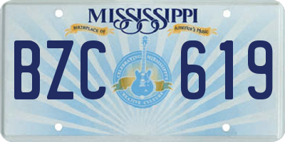 MS license plate BZC619
