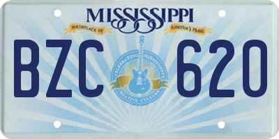 MS license plate BZC620