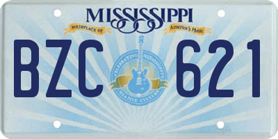 MS license plate BZC621