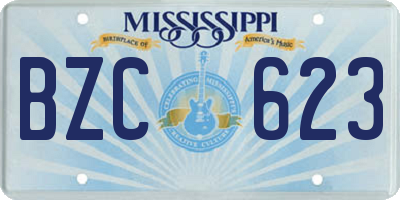 MS license plate BZC623