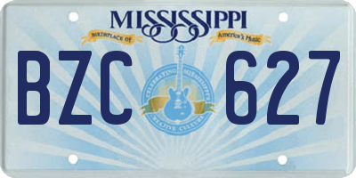 MS license plate BZC627