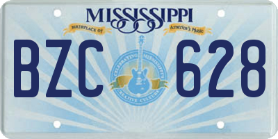 MS license plate BZC628
