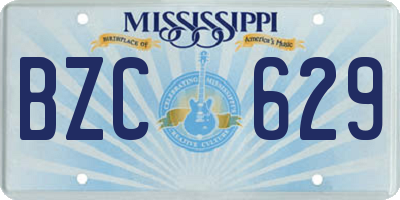 MS license plate BZC629