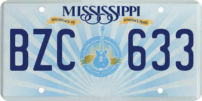 MS license plate BZC633