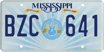 MS license plate BZC641