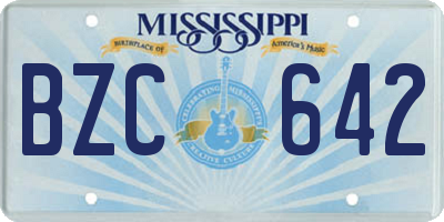 MS license plate BZC642