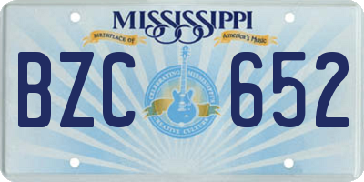 MS license plate BZC652