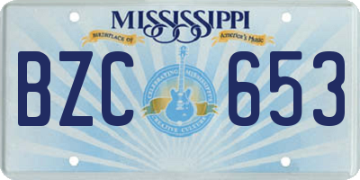 MS license plate BZC653