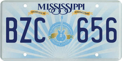 MS license plate BZC656