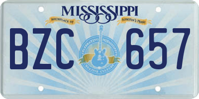 MS license plate BZC657