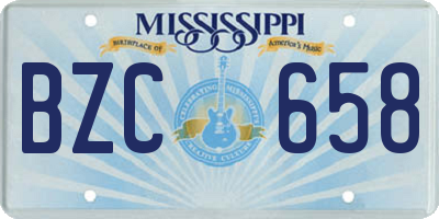 MS license plate BZC658