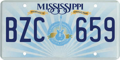 MS license plate BZC659