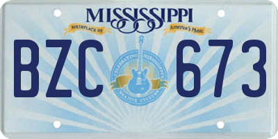 MS license plate BZC673