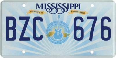 MS license plate BZC676