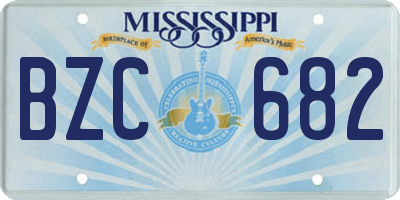 MS license plate BZC682