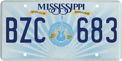 MS license plate BZC683